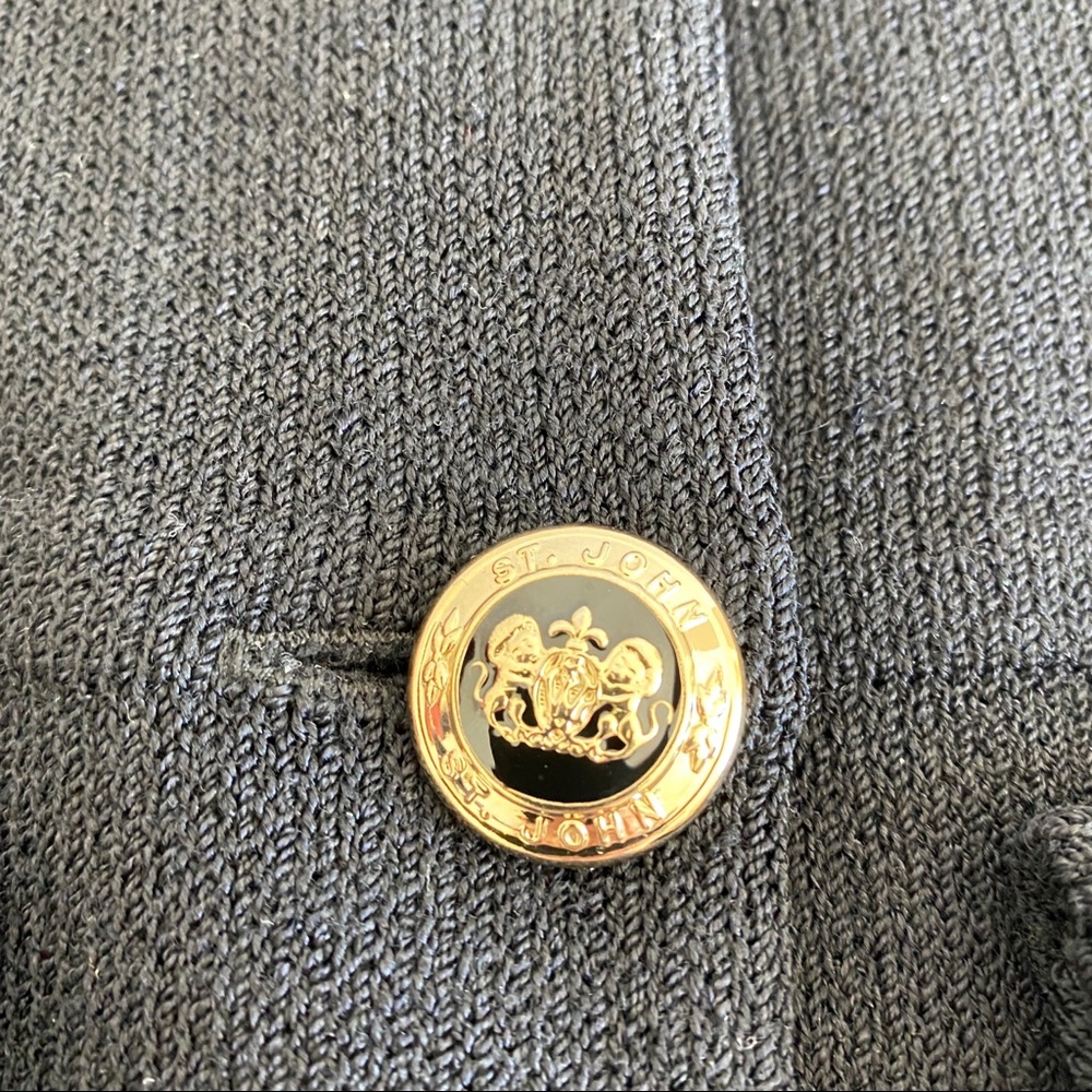 St. John black Santana knit button down jacket - Picture 8 of 11